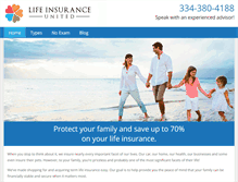 Tablet Screenshot of lifeinsuranceunited.com